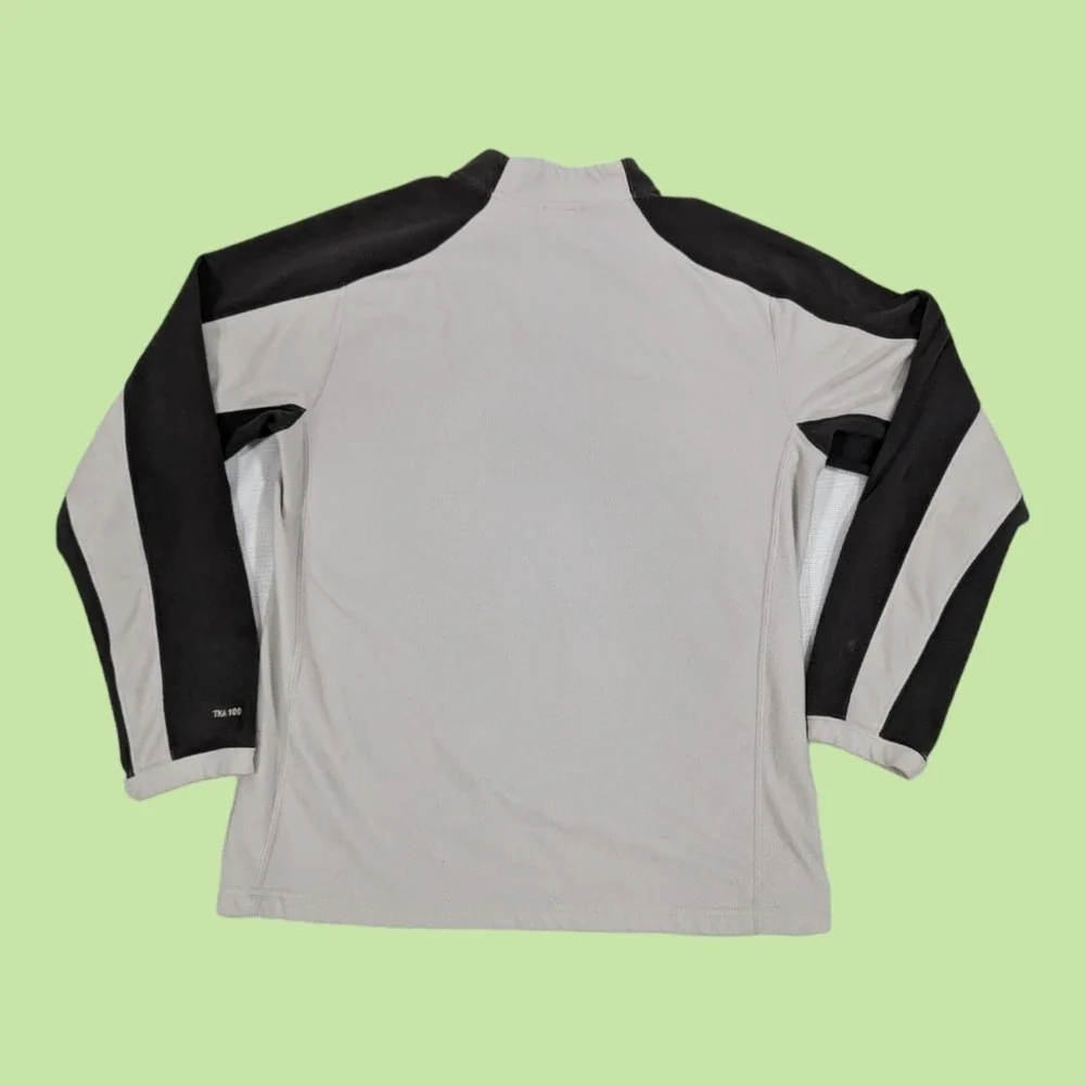 The North Face TKA 100 Jacket M White GRAY 1/4‎ Zip Pullover Fleece Lightweight